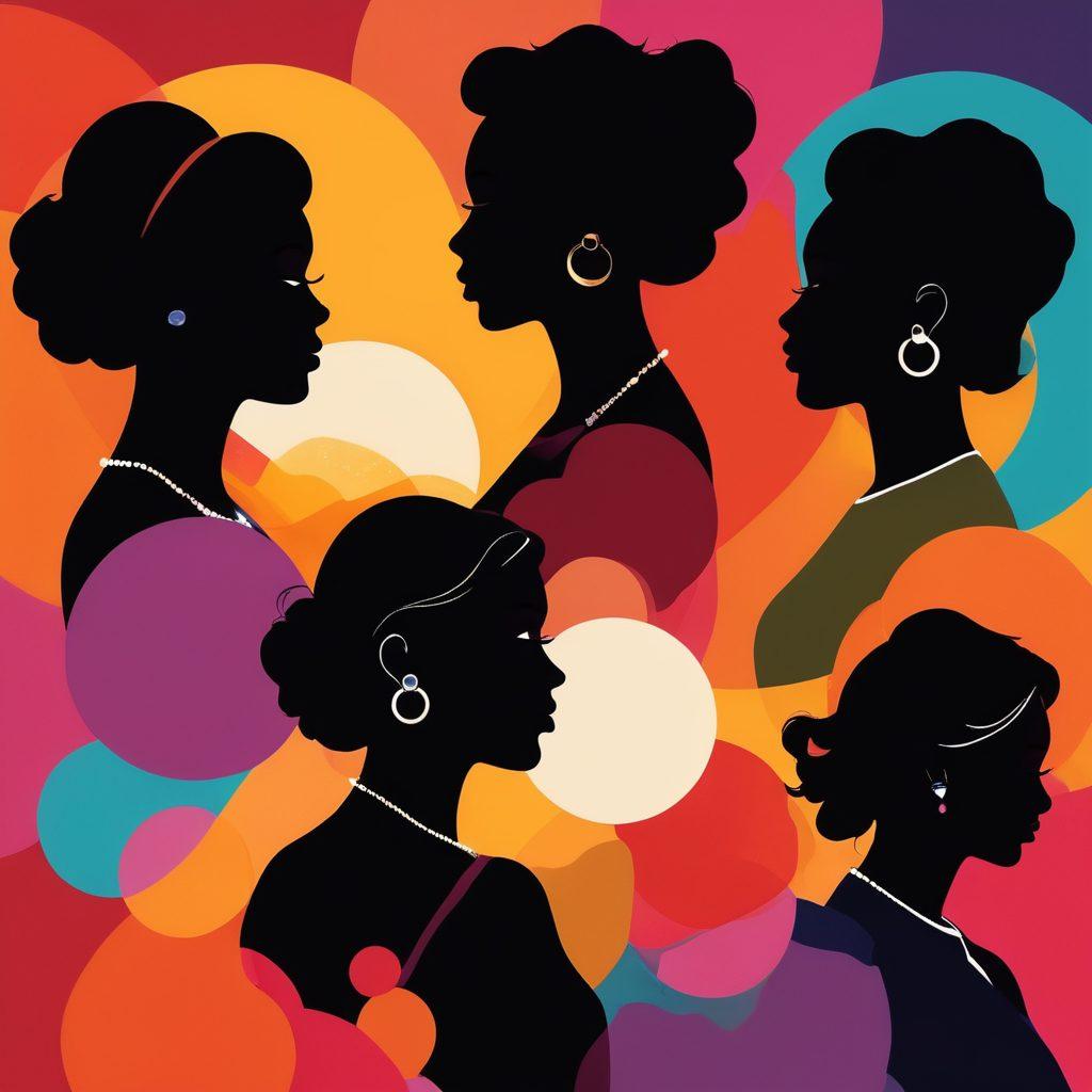 A vibrant abstract representation of diverse themes in mature content, featuring silhouettes of various adult scenarios, intertwined with symbols of empowerment and sexual wellness. Rich colors blending together to symbolize diversity, with a subtle incorporation of vintage film elements to nod to traditional adult content. A modern, artistic flair to reflect today's evolving industry. vector art. vibrant colors.